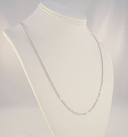 Sparkly Signed Vintage SMC Italian Solid White Gold Singapore Twist Link 3mm Chain Necklace 24"