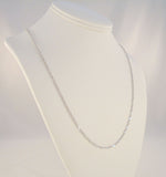 Sparkly Signed Vintage SMC Italian Solid White Gold Singapore Twist Link 3mm Chain Necklace 24"