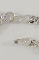 Sparkly Signed Vintage SMC Italian Solid White Gold Singapore Twist Link 3mm Chain Necklace 24"