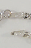 Sparkly Signed Vintage SMC Italian Solid White Gold Singapore Twist Link 3mm Chain Necklace 24"