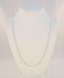 Sparkly Signed Vintage SMC Italian Solid White Gold Singapore Twist Link 3mm Chain Necklace 24"