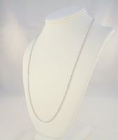 Sparkly Signed Vintage SMC Italian Solid White Gold Singapore Twist Link 3mm Chain Necklace 24"