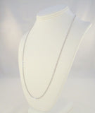 Sparkly Signed Vintage SMC Italian Solid White Gold Singapore Twist Link 3mm Chain Necklace 24"