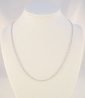 Sparkly Signed Vintage SMC Italian Solid White Gold Singapore Twist Link 3mm Chain Necklace 24"