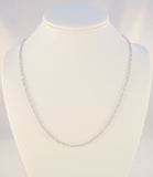 Sparkly Signed Vintage SMC Italian Solid White Gold Singapore Twist Link 3mm Chain Necklace 24"