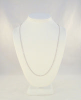 Sparkly Signed Vintage SMC Italian Solid White Gold Singapore Twist Link 3mm Chain Necklace 24"