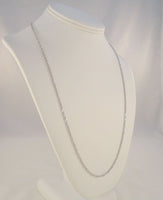 Sparkly Signed Vintage SMC Italian Solid White Gold Singapore Twist Link 3mm Chain Necklace 24"