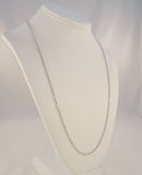 Sparkly Signed Vintage SMC Italian Solid White Gold Singapore Twist Link 3mm Chain Necklace 24"