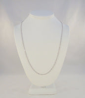 Sparkly Signed Vintage SMC Italian Solid White Gold Singapore Twist Link 3mm Chain Necklace 24"