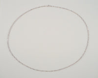 Sparkly Signed Vintage SMC Italian Solid White Gold Singapore Twist Link 3mm Chain Necklace 24"