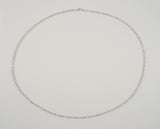 Sparkly Signed Vintage SMC Italian Solid White Gold Singapore Twist Link 3mm Chain Necklace 24"