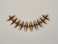 Bomb Vintage Renoir Mid Century Modernist 34.9mm Wide Oxidized Copper "Nocturne" Bracelet 7.25"