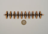 Bomb Vintage Renoir Mid Century Modernist 34.9mm Wide Oxidized Copper "Nocturne" Bracelet 7.25"