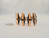 Bomb Vintage Renoir Mid Century Modernist 34.9mm Wide Oxidized Copper "Nocturne" Bracelet 7.25"