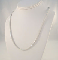 Signed Vintage Sterling Silver Highly Polished 3mm Wide Snake or Serpentine Necklace w/ Spiral Details Ring Accents Heavy 19.75"