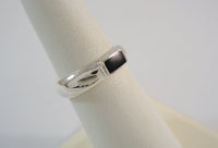 Vintage 1980's New Old Stock Sterling Silver & Black Onyx Bar Inlaid Modernist 4.76mm Wide Band Ring Size 6 NOS