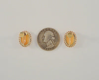 Vintage Solid 10K Yellow Gold 17mm Carved Shell Lady Cameo Fancy Spiral Framed Screw-on Screwback Earrings