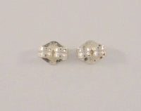 Large Classic Signed Vintage Sterling Silver & Sparkly Faceted Round Prong Set .90 ctw White Topaz Stud Pierced Earrings Clear