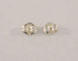 Large Classic Signed Vintage Sterling Silver & Sparkly Faceted Round Prong Set .90 ctw White Topaz Stud Pierced Earrings Clear