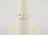 Vintage Sterling Silver Dimensional Curvy Twist Entwined Love Knots 6.5mm Wide Band Ring Size 7