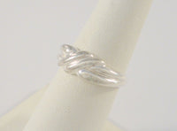 Vintage Sterling Silver Dimensional Curvy Twist Entwined Love Knots 6.5mm Wide Band Ring Size 7