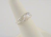 Vintage Sterling Silver Dimensional Curvy Twist Entwined Love Knots 6.5mm Wide Band Ring Size 7