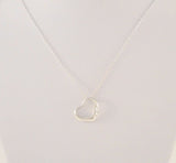 Designer-inspired Signed Vintage Sterling Silver Floating Open Heart Pendant Necklace 17 1/8"