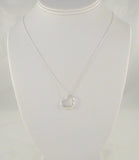 Designer-inspired Signed Vintage Sterling Silver Floating Open Heart Pendant Necklace 17 1/8"