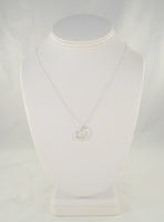 Designer-inspired Signed Vintage Sterling Silver Floating Open Heart Pendant Necklace 17 1/8"