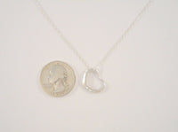 Designer-inspired Signed Vintage Sterling Silver Floating Open Heart Pendant Necklace 17 1/8"