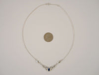 Vintage Sterling Silver & True Blue Lapis Lazuli Ornate Openwork Celtic Knot Necklace 17- 18"