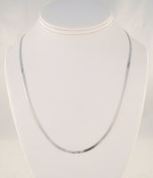 Signed Vintage Italian Sterling Silver 3.17mm Smooth Herringbone Chain Necklace 20"