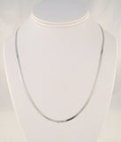 Signed Vintage Italian Sterling Silver 3.17mm Smooth Herringbone Chain Necklace 20"