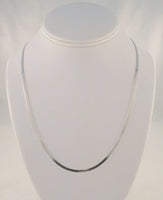 Signed Vintage Italian Sterling Silver 3.17mm Smooth Herringbone Chain Necklace 20"