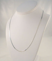 Signed Vintage Italian Sterling Silver 3.17mm Smooth Herringbone Chain Necklace 20"