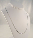 Signed Vintage Italian Sterling Silver 3.17mm Smooth Herringbone Chain Necklace 20"