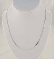 Signed Vintage Italian Sterling Silver 3.17mm Smooth Herringbone Chain Necklace 20"