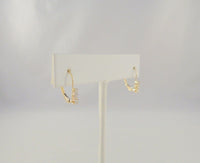 Sparkly Signed Vintage 14K Solid Yellow Gold &  .25 CT Moissanite Graduated Three Stone Leverback Earrings