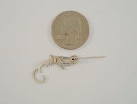 Small Handcrafted Vintage Guatemalan 900 Silver Etched Detailed Quetzal Bird Pin or Brooch