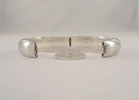 Signed Vintage Marathon Sterling Silver 12.7mm Wide Satin Finish w/ Etched Floral Design Hinged Bangle Bracelet 7"