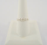 Signed Vintage Satin Matte Finish Sterling Silver Curvy Cutout Hearts X & O Hugs & Kisses 6.25mm Wide Band Ring Size 8