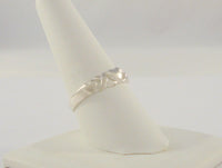 Signed Vintage Satin Matte Finish Sterling Silver Curvy Cutout Hearts X & O Hugs & Kisses 6.25mm Wide Band Ring Size 8