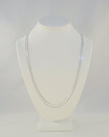 Sparkly Signed Vintage Italian Sterling Silver 6.35mm Wide Flat Herringbone Chain Necklace w/ Fancy Diamond Cut Ellipse Design & Beveled Profile 24" Long