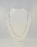 Sparkly Signed Vintage Italian Sterling Silver 6.35mm Wide Flat Herringbone Chain Necklace w/ Fancy Diamond Cut Ellipse Design & Beveled Profile 24" Long