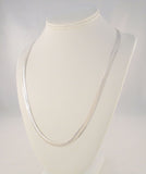 Sparkly Signed Vintage Italian Sterling Silver 6.35mm Wide Flat Herringbone Chain Necklace w/ Fancy Diamond Cut Ellipse Design & Beveled Profile 24" Long