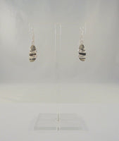 Large Unusual Detailed Vintage Sterling Silver Strappy Beach 3D Carved Surfer Hippie Sandals Dangle Hook Earrings