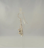 Large Unusual Detailed Vintage Sterling Silver Strappy Beach 3D Carved Surfer Hippie Sandals Dangle Hook Earrings