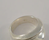 Big & Bold Vintage Taxco, Mexican Sterling Silver 16mm Abstract Modernist Ridged Band Ring SIZE 7