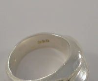 Big & Bold Vintage Taxco, Mexican Sterling Silver 16mm Abstract Modernist Ridged Band Ring SIZE 7