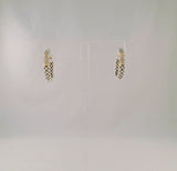 Big Bold Vintage Sadye L. Vassil Sterling Silver & 14K Solid Yellow Gold Black Enamel w/ Diamonds 25mm Hoop Pierced Earrings